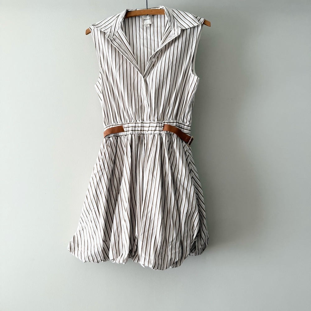 Anthropologie Striped Mini Dress - White and Black - Picture 2 of 6